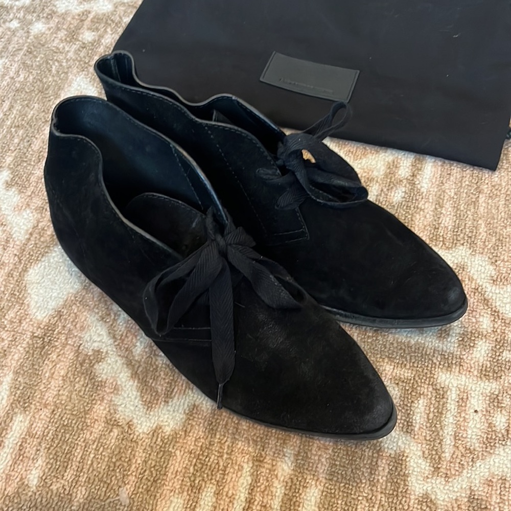 Alexander wang suede lace bootie sz 39.5 black